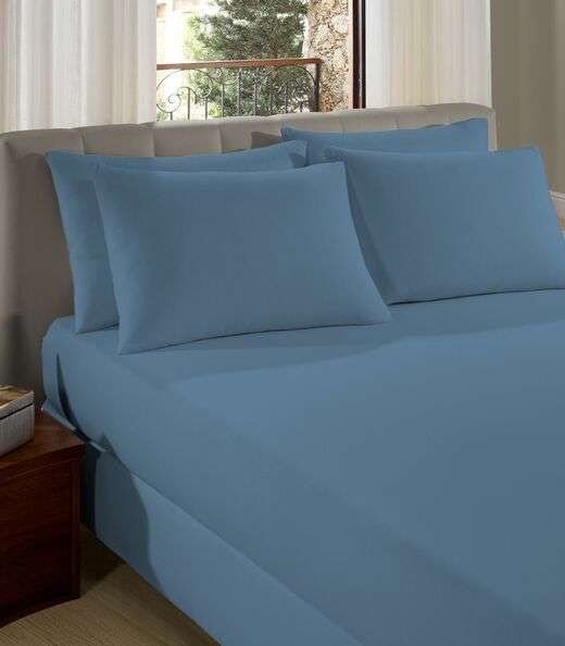 Image_Lençol King Premium Fio Penteado Liso Vivaldi Azul