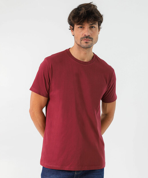 Image_Camiseta Masculina Básica Manga Curta Marisa Vinho