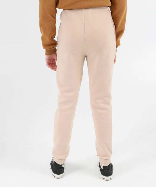 Calça Juvenil Moletom Bolsos Marisa Tam 10 a 16 Bege