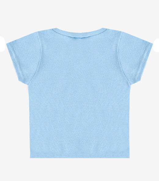 Blusa Básica Infantil Manga Curta Lisa Soletex Azul