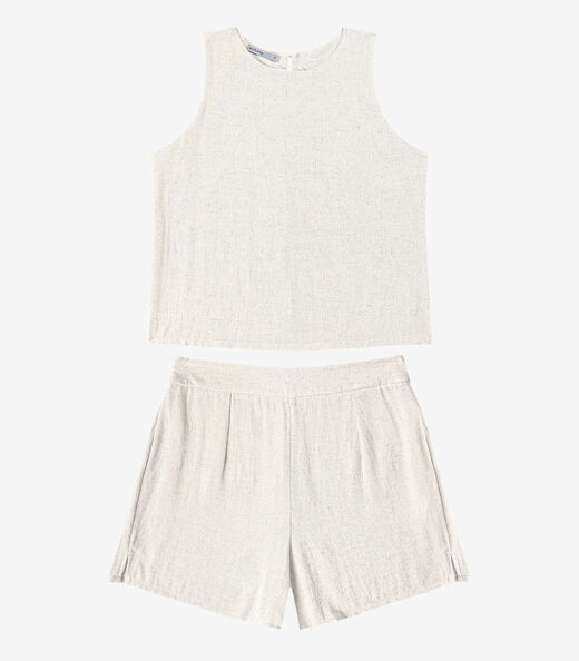 Conjunto Regata com Shorts Feminino Endless Bege