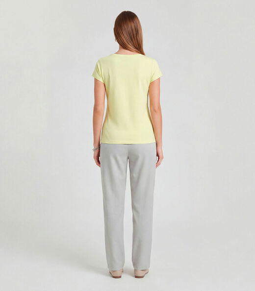 Blusa Feminina Meia Malha Com Estampa Infinita Cor Verde