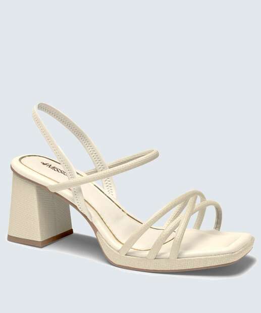 Sandália Salto Grosso Feminina Textura Mississipi 