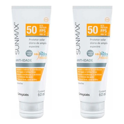 Image_Kit com 2 Unidades de Protetor Solar Facial Sunmax Anti-Idade FPS50 50g