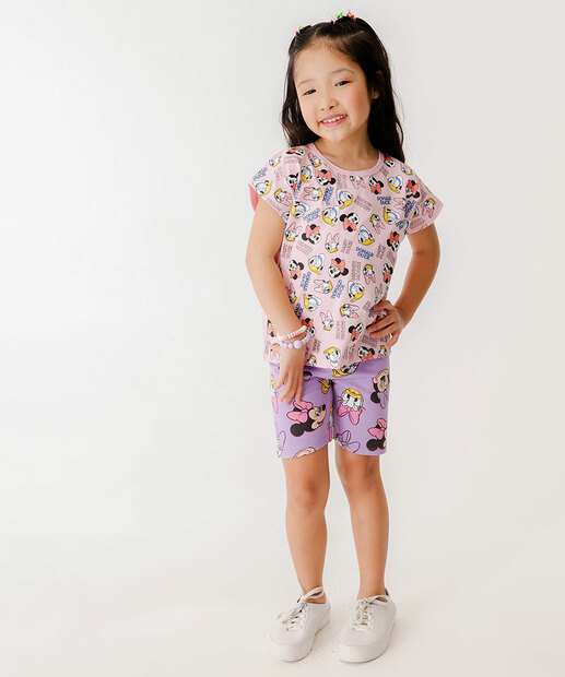 Blusa Manga Curta Minnie E Amigos Disney Tam 4 a 10