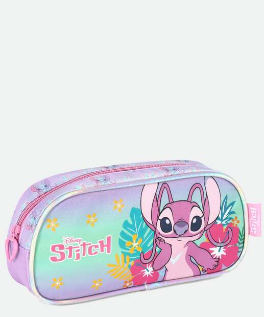 Estojo Escolar Infantil Stitch e Angel Disney