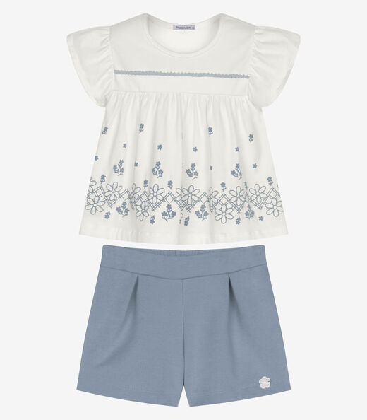 Conjunto Infantil Bata Com Short Trick Nick Bege