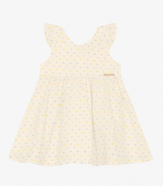 Image_Vestido Infantil em Cotton Plumetis Trick Nick Bege