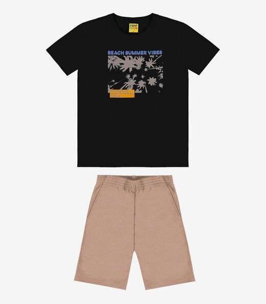 Conjunto Infantil Masculino Summer Rovi Kids Preto