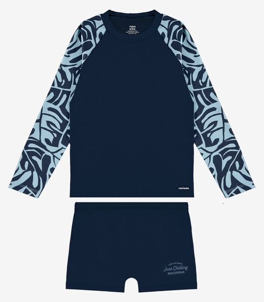 Image_Conjunto Camiseta Manga Longa E Sunga UV Rovi Kids Azul
