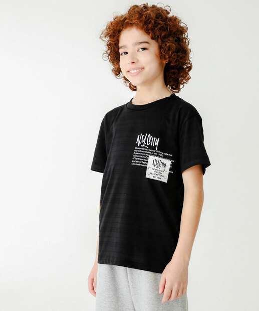 Camiseta Juvenil Estampa Frontal MR Tam 10 a 16