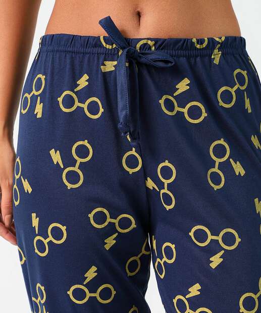 Calça Pijama Feminino Avulso Harry Potter Marisa Azul