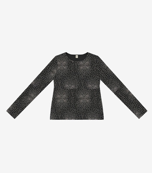 Blusa Feminina Manga Longa Em Viscotorcion Rovitex Preto