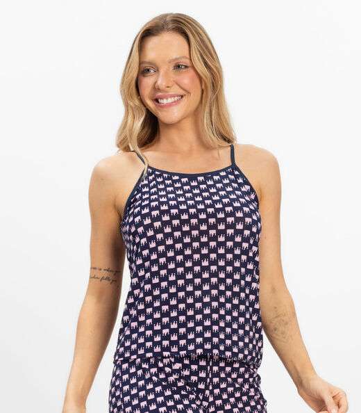 Short Doll Curto Feminino De Liganete Bella Ana Azul