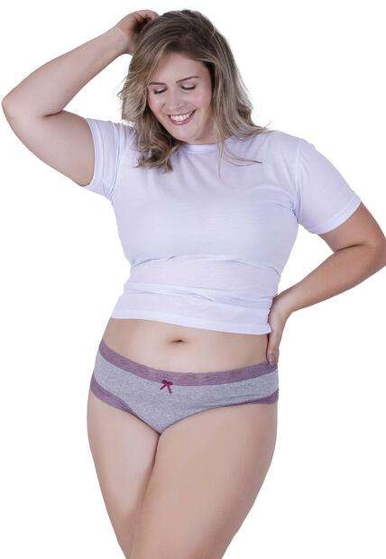 Calcinha Boneca Plus Size Algodão Concept Lingerie Lilás