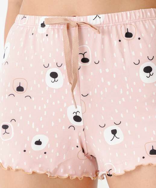 Short Pijama Feminino Avulso Estampa Ursos Marisa