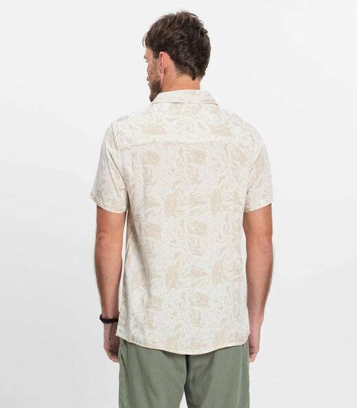 Camisa Masculina Manga Curta Diametro Bege