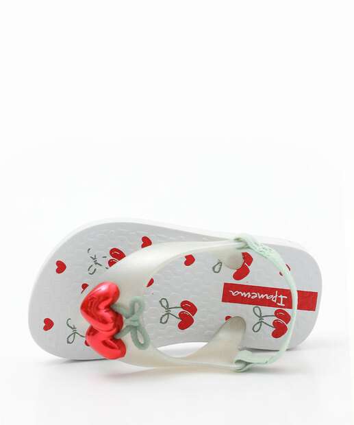 Chinelo Ipanema Infantil Bebê Cereja Branco