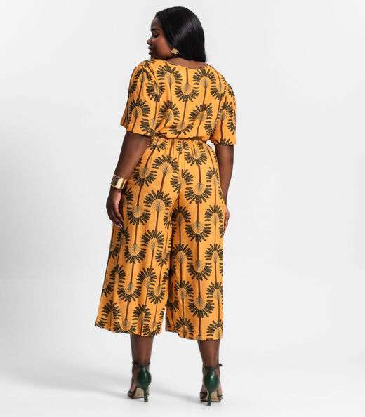 Calça Feminina Pantacourt Plus Size Secret Glam Amarelo