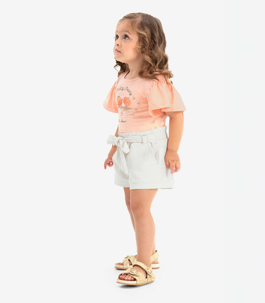 Conjunto Verão Menina Com Strass Rovi Kids Rosa