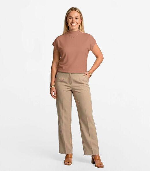 Image_Blusa Feminina Com Gola Chaminé Select Marrom