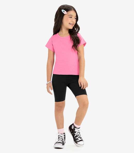 Blusa Básica Infantil Feminina Rovitex Kids Rosa