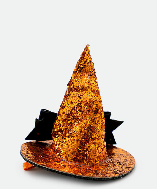 Presilha De Cabelo Infantil Chápeu Marisa Laranja