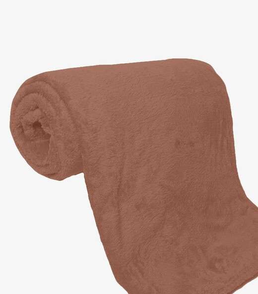 Manta De Microfibra Lisa Casal Rovitex Home Marrom