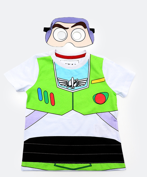 Image_Camiseta Infantil Toy Story Buzz Máscara Tam 1 a 3 Branco