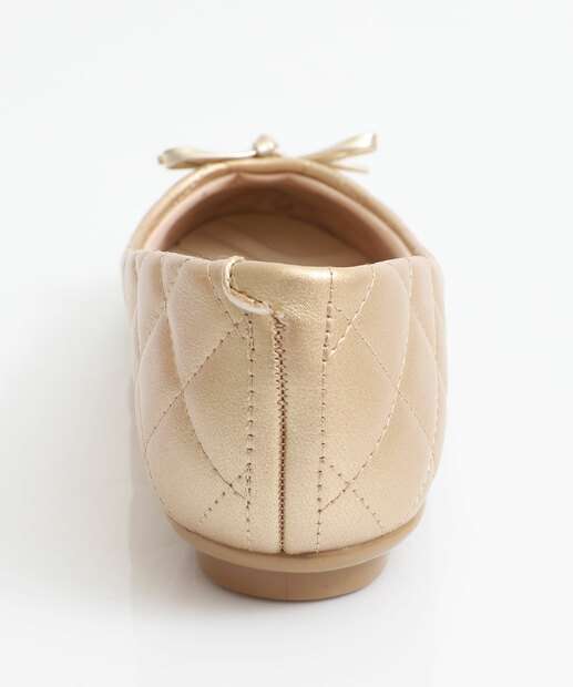 Sapatilha Feminina Bico Redondo Moleca Dourado