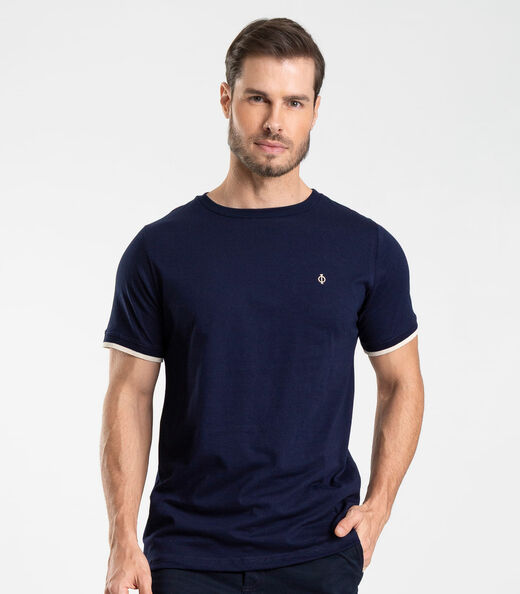 Camiseta Meia Malha Masculina Diametro Azul