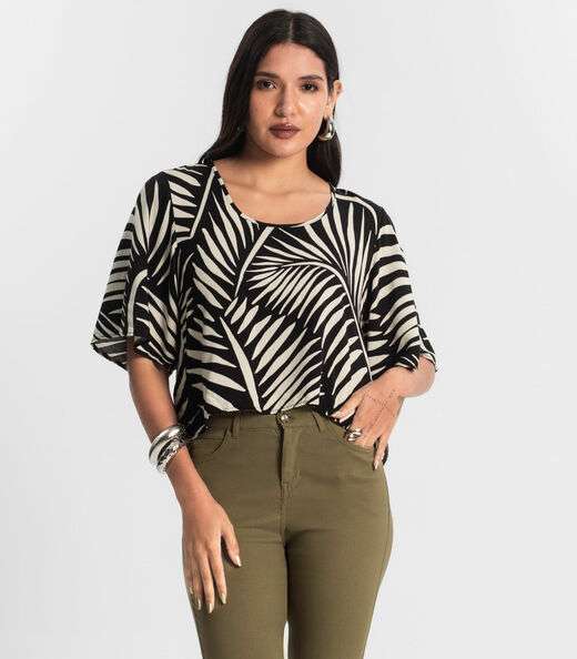 Image_Blusa Feminina Estampada Rovitex Preto