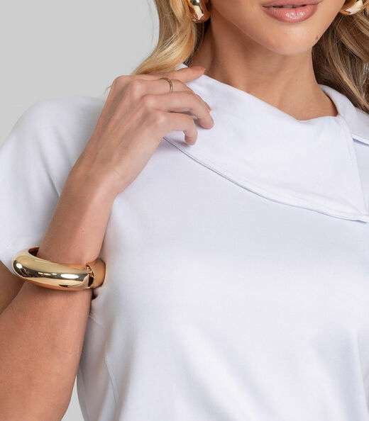 Blusa Feminina Com Gola Diferenciada Dianna Branco