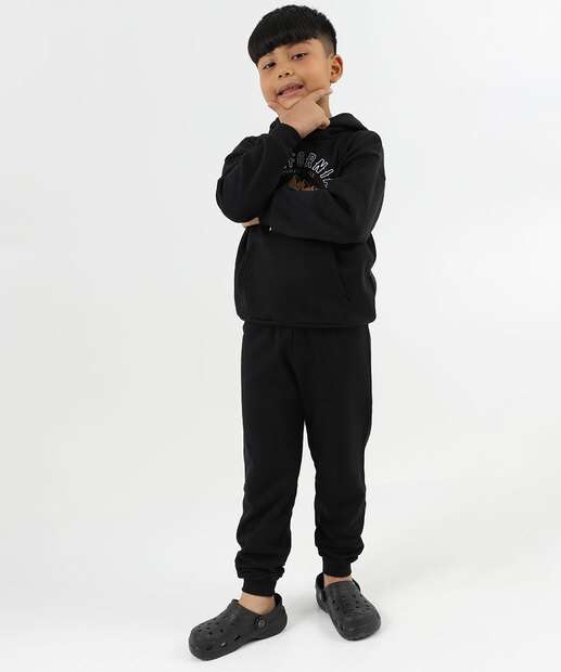 Image_Calça Infantil Jogger Moletom Marisa Tam 4 a 10 Preto