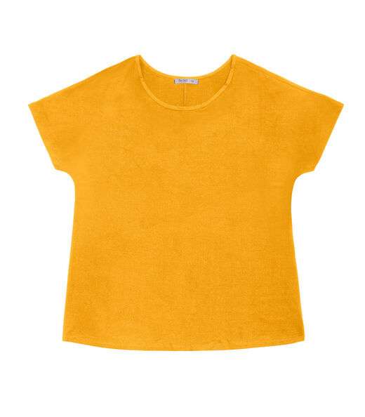 Image_Blusa Manga Curta Feminina Plus Size Secret Glam Amarelo