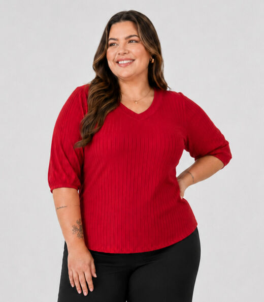 Image_Blusa Canelada Plus Infinita Cor Vermelho