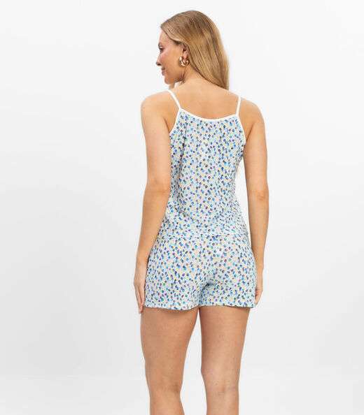 Short Doll Curto Feminino De Liganete Bella Ana Azul