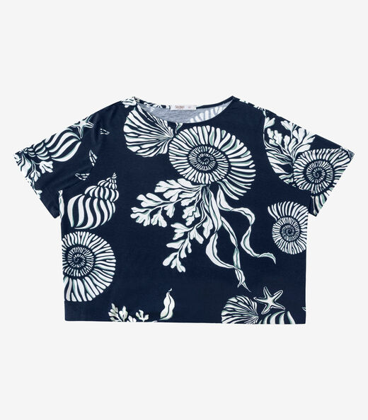 Blusa Feminina Estampada Secret Glam Azul