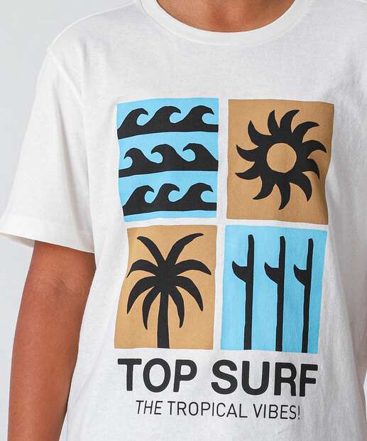 Camiseta Juvenil Estampada Marisa Tam 10 a 16 Off White