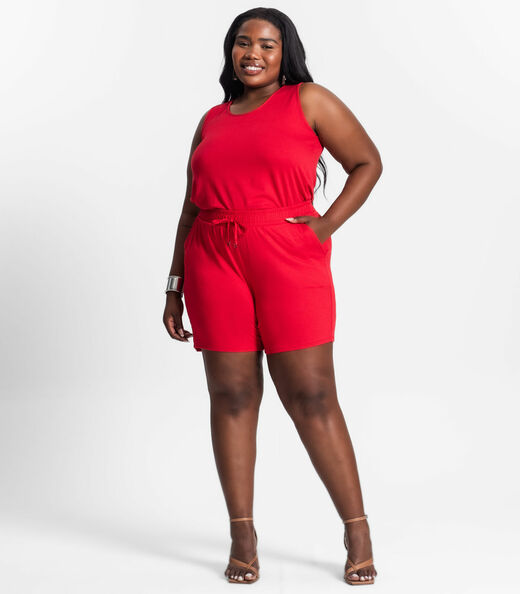 Conjunto Feminino Plus Size 3 Peças Secret Glam Vermelho