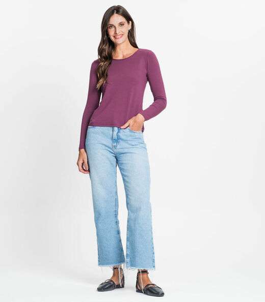 Blusa Feminina Manga Longa Rovitex Roxo