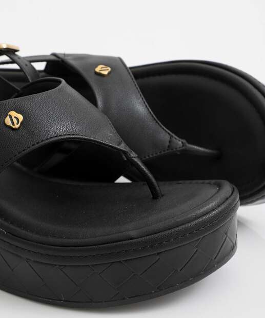 Sandália Feminina Flatform Bebecê Preto