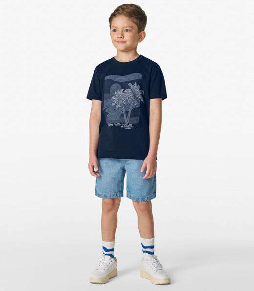 Conjunto Masculino Camiseta com Bermuda Trick Nick Azul