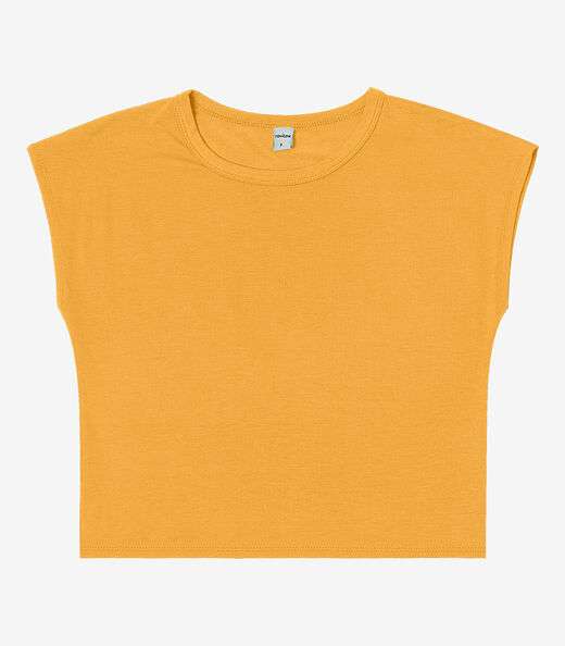 Blusa Básica Feminina Viscotorcion Rovitex Amarelo