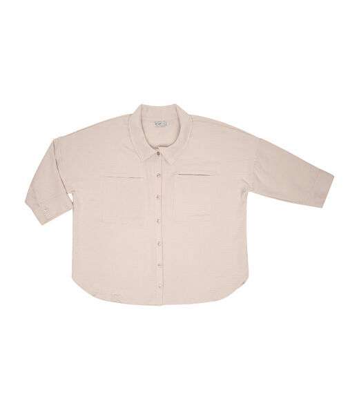 Camisa Manga 7/8 Air Flow Pesado Secret Glam Bege