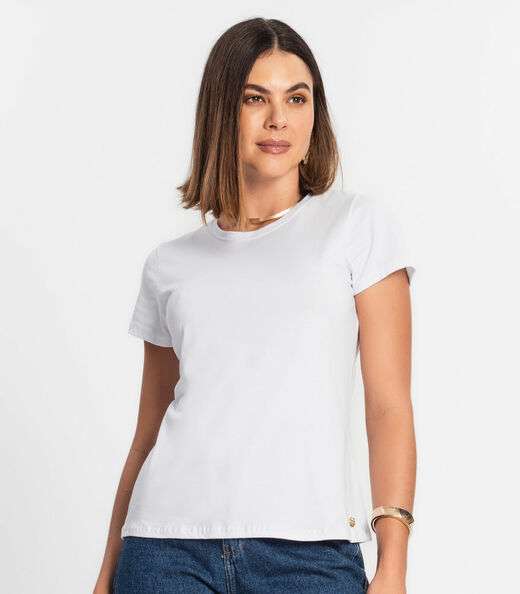 Blusa Feminina Cotton Leve Básica Rovitex Branco