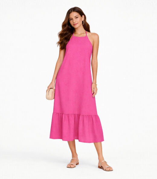 Image_Vestido Longo De Alça E Recorte Maria Infinita Cor Rosa