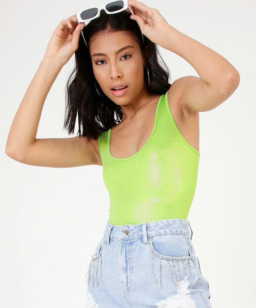 Body Feminino Carnaval Brilho Sem Manga Marisa