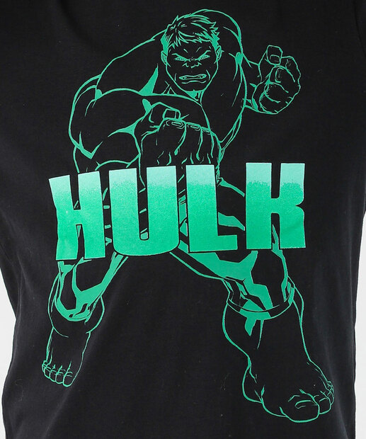 Camiseta Juvenil Hulk Marvel Tam 10 a 16 Preto