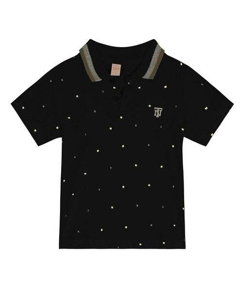 Camisa Polo Infantil Masculina Trick Nick Preto